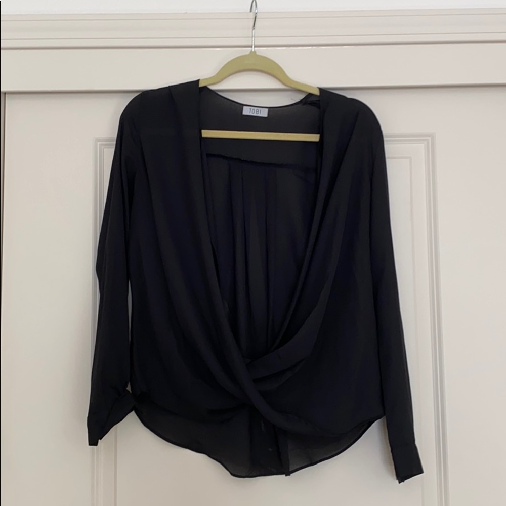 Black wrap style top